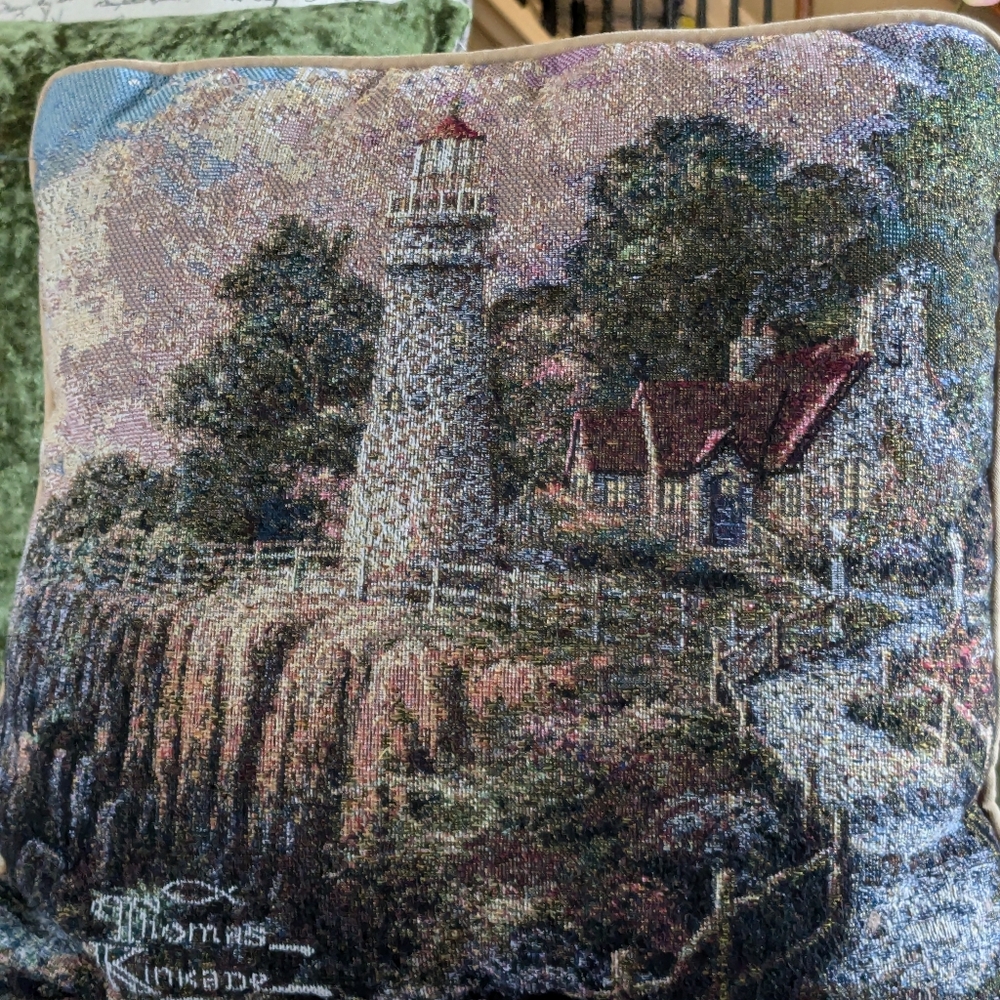 Gorgeous "Thomas Kinkade" Decorative Throw Pillow With Lots Of Beautiful Details